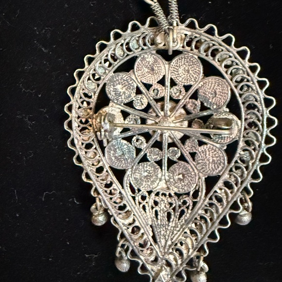 Vintage silver ornate necklace/ brooch - Picture 3 of 7